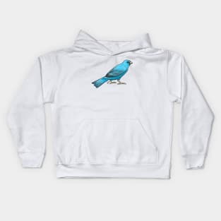 Bird - Canary - Blue Kids Hoodie